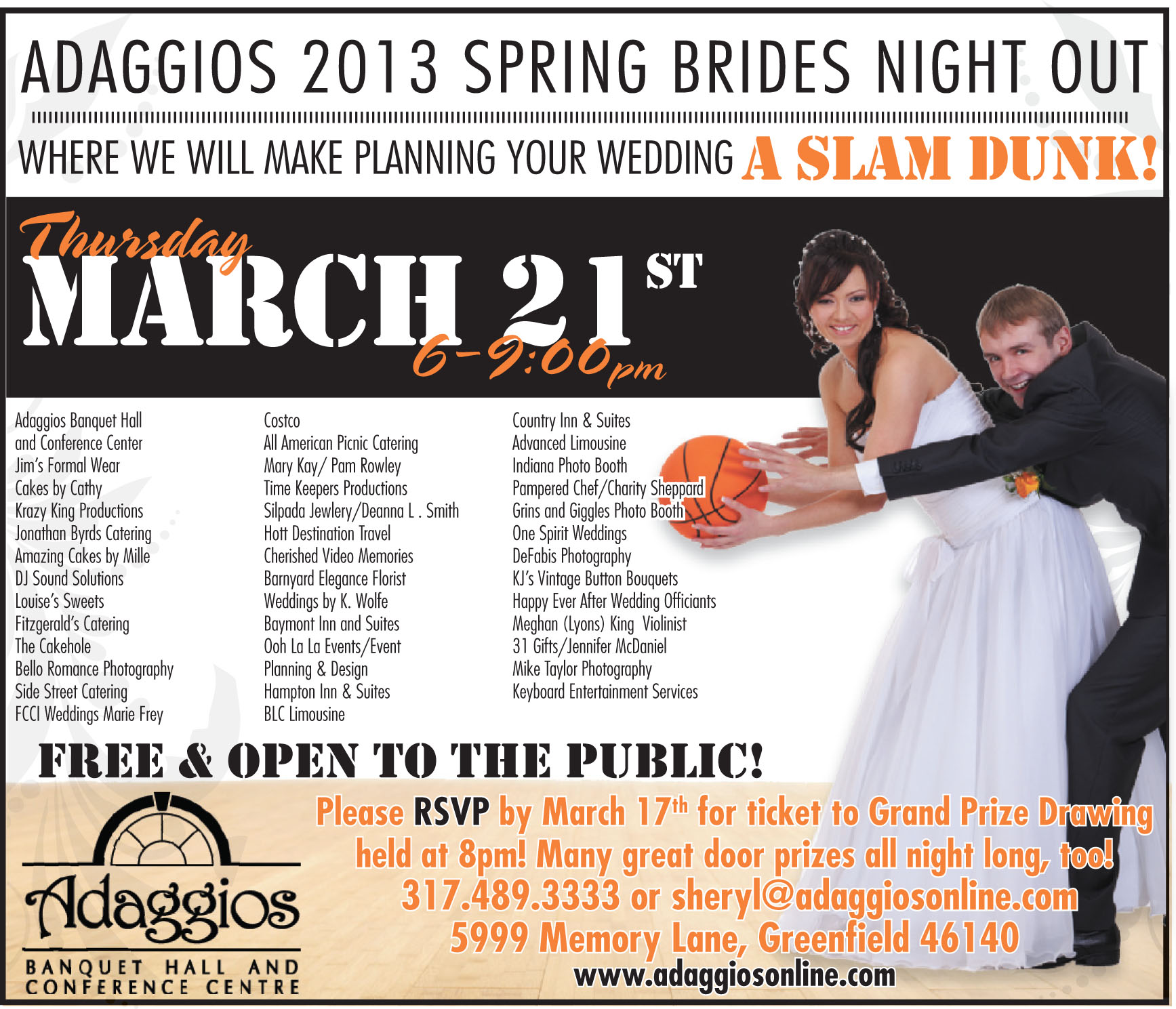 Adaggios Spring Bridal Show 3x5 Vendor List.indd